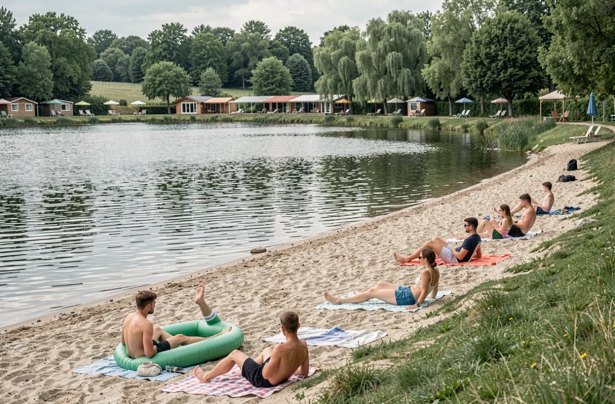 Plage naturelle et lac de baignade d'Axo'Plage à Monampteuil dans l'Aisne