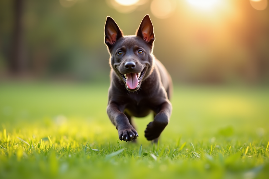 Chiot cane corso jouant dans un jardin ensoleille