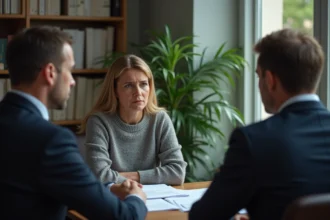 Famille lésée consultant un avocat pour faire valoir ses droits après une adoption internationale ratée avec European Adoption Consultants