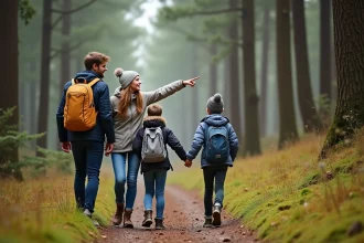 Famille heureuse en pleine nature dans les Vosges