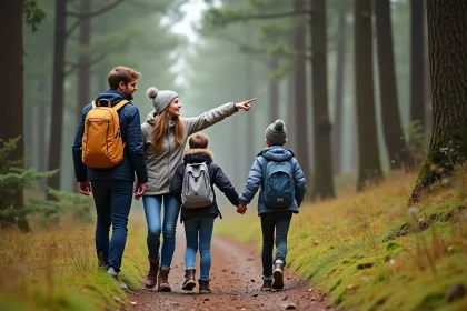 Famille heureuse en pleine nature dans les Vosges