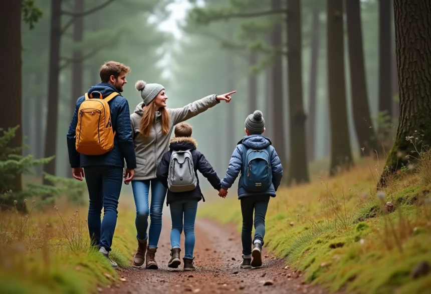 Famille heureuse en pleine nature dans les Vosges